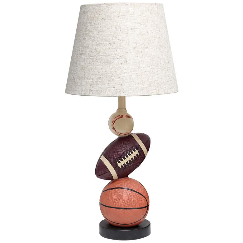 Image 1 Simple Designs Brown Orange Popular Sports Accent Table Lamp
