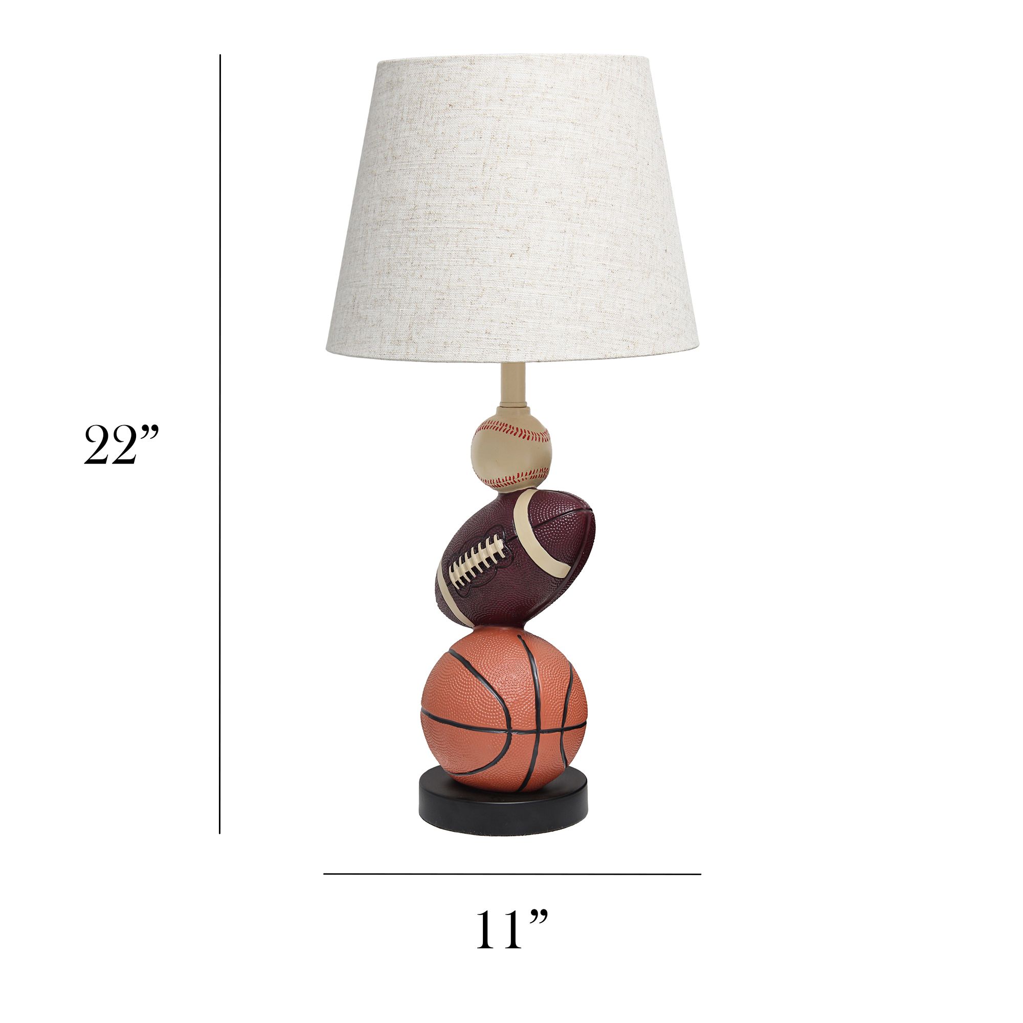Simple Designs Brown Orange Popular Sports Accent Table Lamp