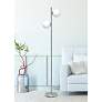 Simple Designs Brushed Nickel 2-Light Tree Floor Lamp