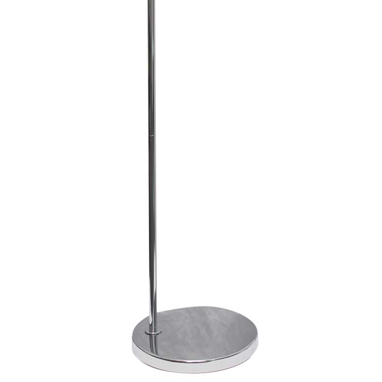 Image 4 Simple Designs Brushed Nickel Arc Floor Lamp with Black Shade more views