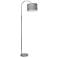 Simple Designs Brushed Nickel Arc Floor Lamp with Gray Shade