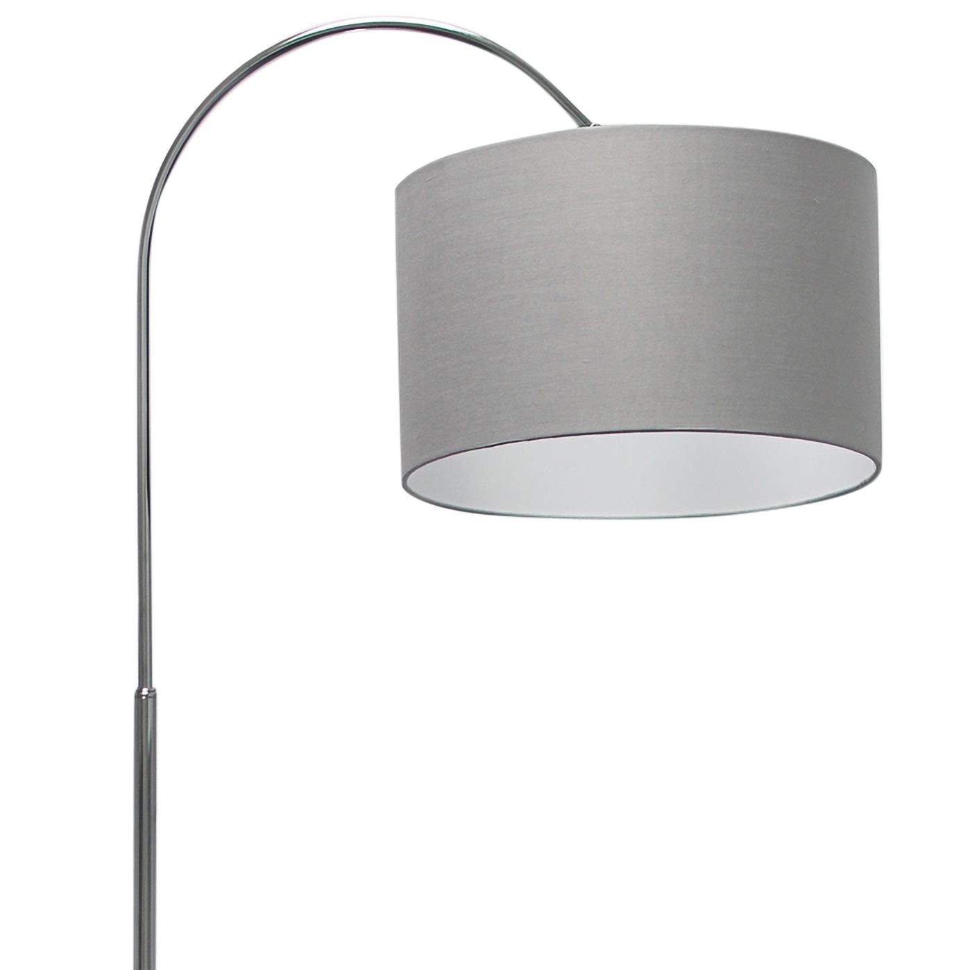 Simple Designs Brushed Nickel Arc Floor Lamp with Gray Shade 961D1