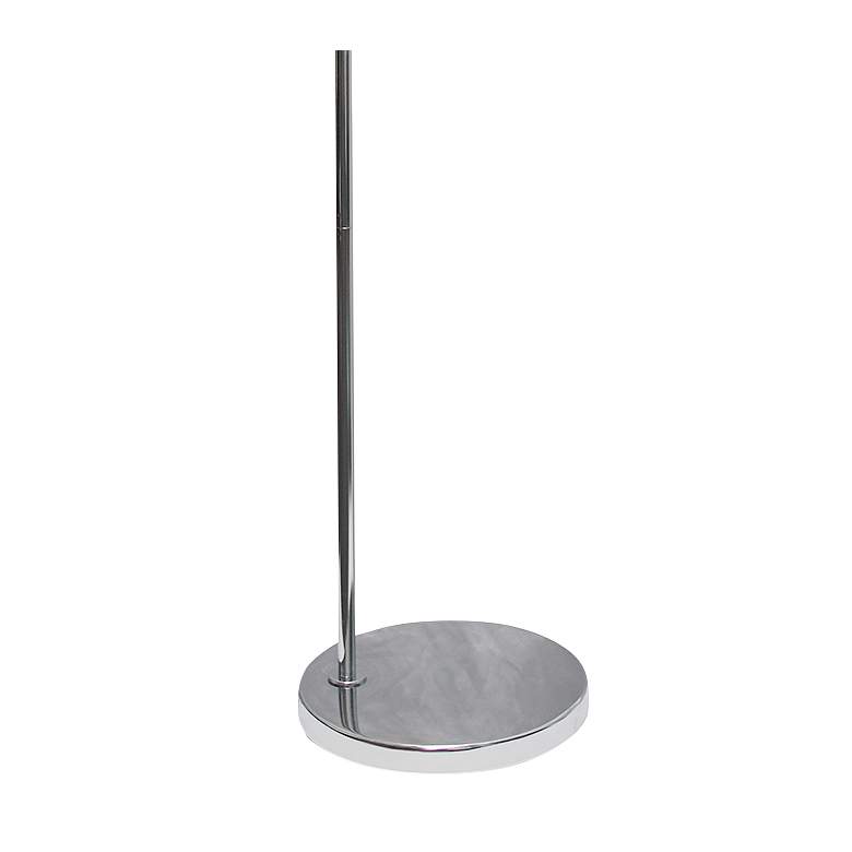 Image 4 Simple Designs Brushed Nickel Arc Floor Lamp with Gray Shade more views