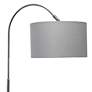 Simple Designs Brushed Nickel Arc Floor Lamp with Gray Shade in scene
