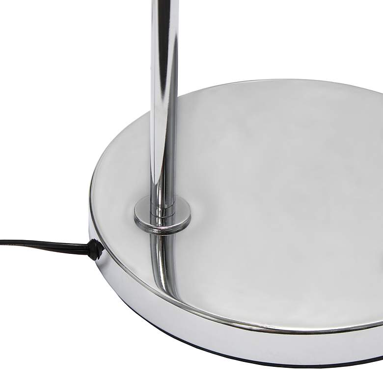 Image 6 Simple Designs Brushed Nickel Arc Floor Lamp with Gray Shade more views