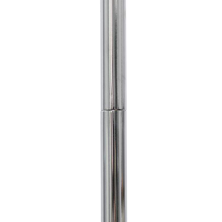 Image 7 Simple Designs Brushed Nickel Arc Floor Lamp with Gray Shade more views