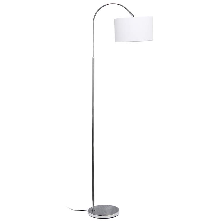 Image 1 Simple Designs Brushed Nickel Arc Floor Lamp