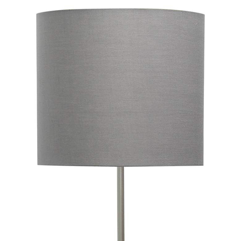 Image 3 Simple Designs Brushed Nickel Floor Lamp with Gray Shade more views