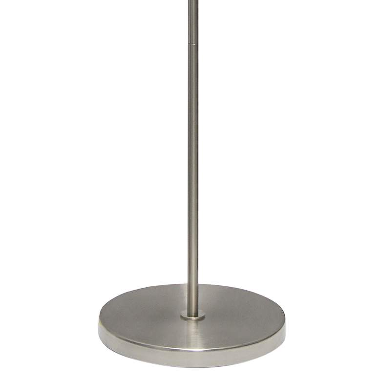 Image 4 Simple Designs Brushed Nickel Floor Lamp with Gray Shade more views