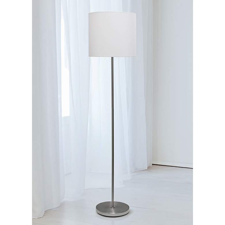 Image 2 Simple Designs Brushed Nickel Floor Lamp