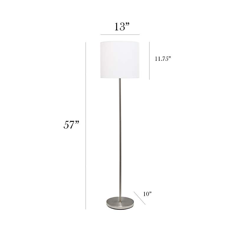 Image 6 Simple Designs Brushed Nickel Floor Lamp more views