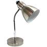 Simple Designs Brushed Nickel Iron Semi-Flexible Desk Lamp