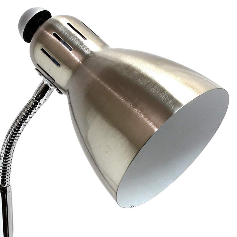 Image 3 Simple Designs Brushed Nickel Iron Semi-Flexible Desk Lamp more views