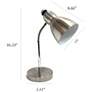 Simple Designs Brushed Nickel Iron Semi-Flexible Desk Lamp