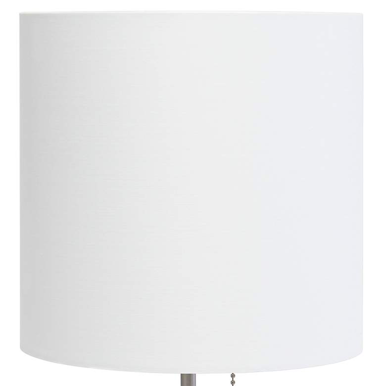 Image 3 Simple Designs Brushed Nickel Metal Table Lamp with Organizer and USB Port more views