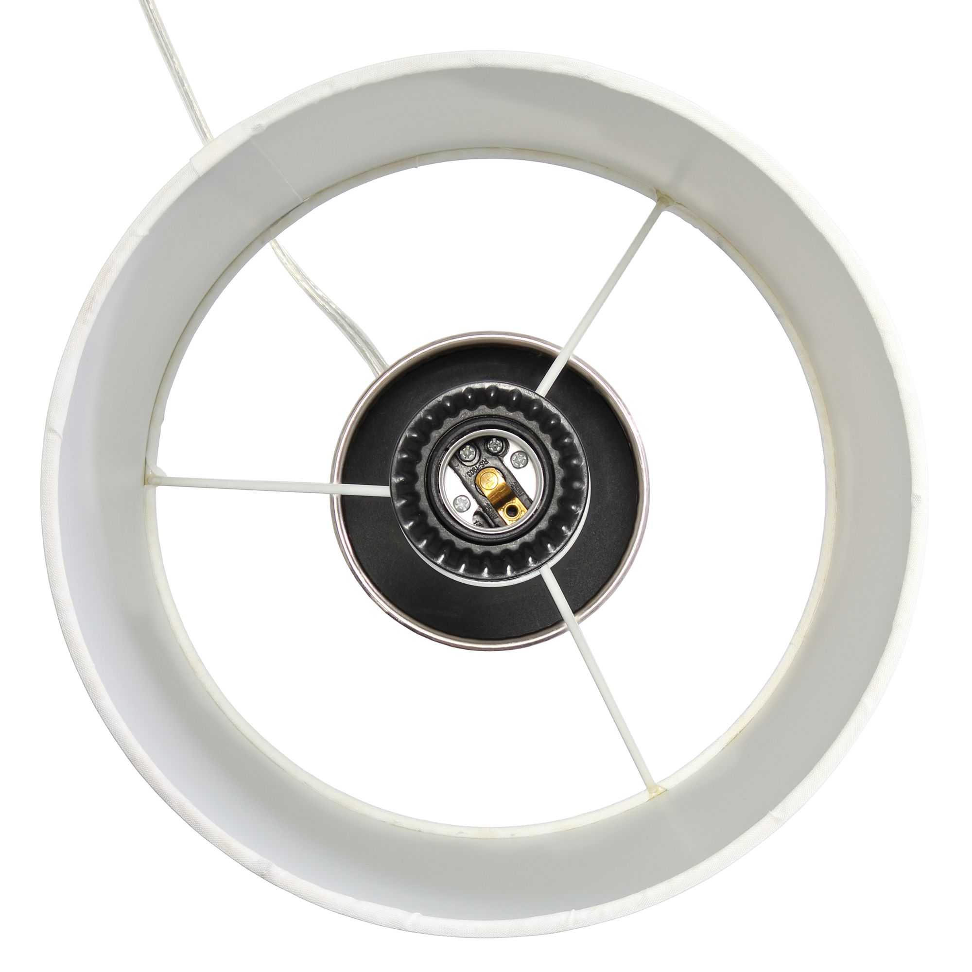 Simple Designs Brushed Nickel Metal Table Lamp with Organizer and USB Port