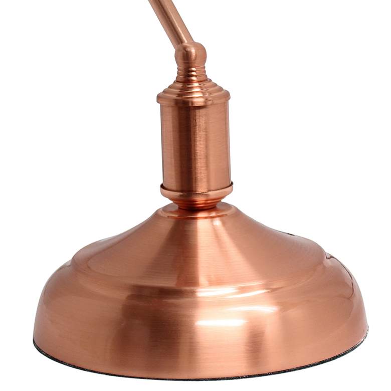 Image 4 Simple Designs Executive 14 3/4 inch Rose Gold Iron Banker&#39;s Desk Lamp more views