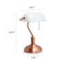 Simple Designs Executive 14 3/4" Rose Gold Iron Banker&#39;s Desk Lamp