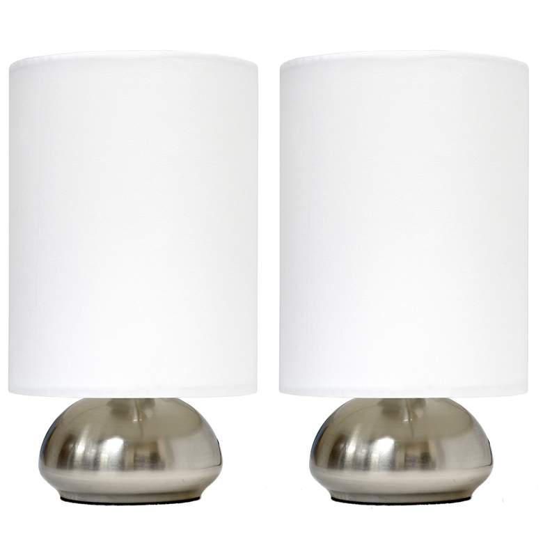 Image 1 Simple Designs Gemini 2 Pack Mini Touch Lamp with Brushed Nickel Base
