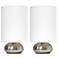 Simple Designs Gemini 2 Pack Mini Touch Lamp with Brushed Nickel Base