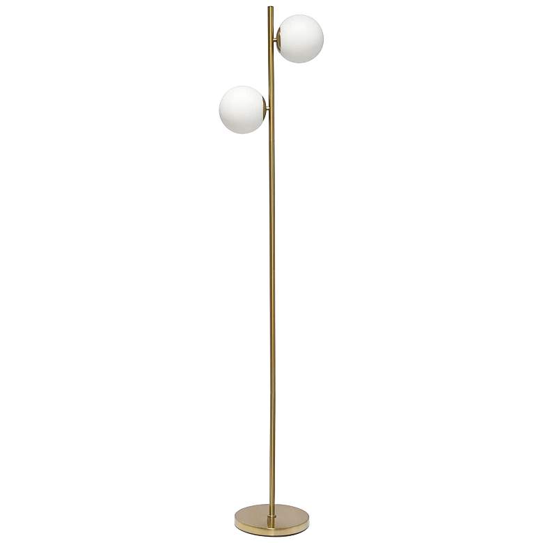 Image 2 Simple Designs Gold 2-Light Tree Floor Lamp