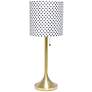 Simple Designs Gold Accent Table Lamp with Polka Dots Shade