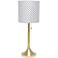 Simple Designs Gold Accent Table Lamp with Polka Dots Shade