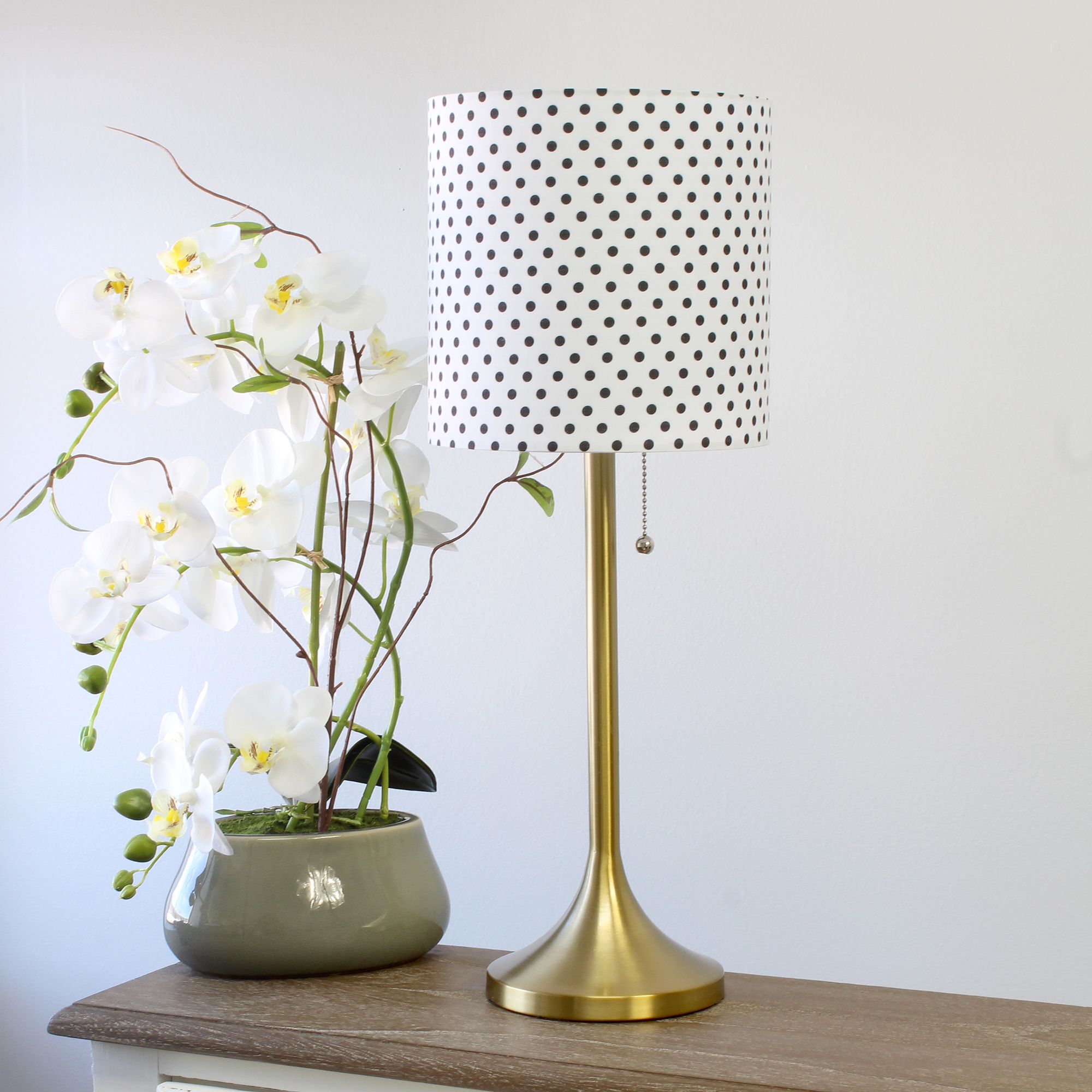 gold polka dot lamp