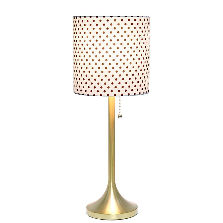 Image 3 Simple Designs Gold Accent Table Lamp with Polka Dots Shade more views