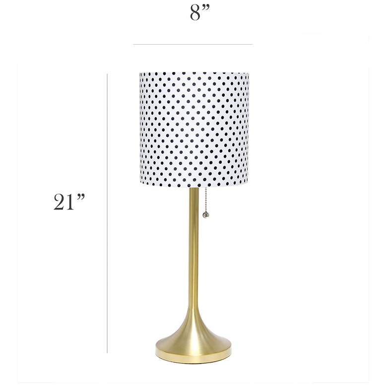 Image 7 Simple Designs Gold Accent Table Lamp with Polka Dots Shade more views