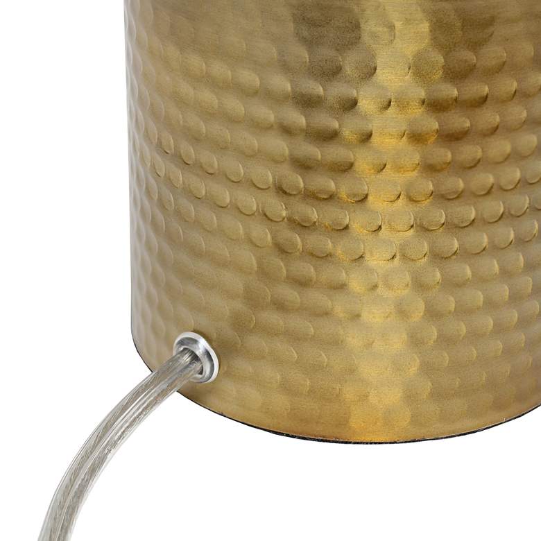 Image 5 Simple Designs Gold Hammered Metal Table Lamp with Organizer and USB Port more views