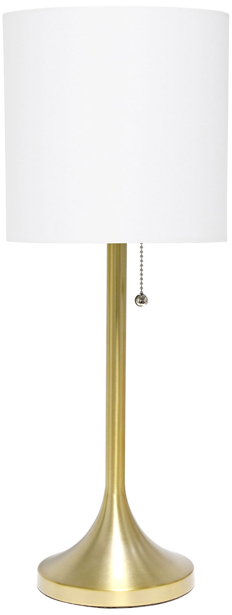 Simple Designs Gold Metal Accent Table Lamp with White Shade 85W73