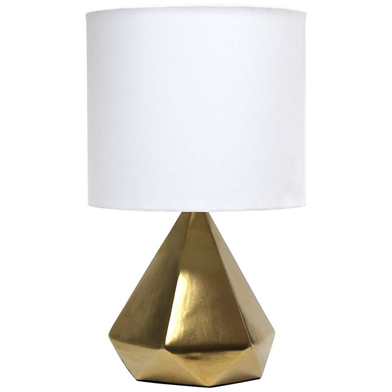 Image 2 Simple Designs Gold Pyramid Ceramic Table Lamp