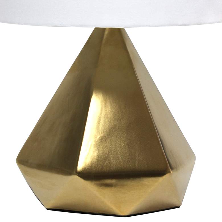 Image 4 Simple Designs Gold Pyramid Ceramic Table Lamp more views