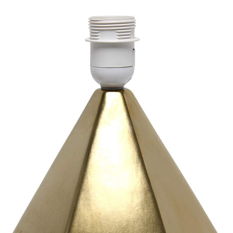 Image 7 Simple Designs Gold Pyramid Ceramic Table Lamp more views