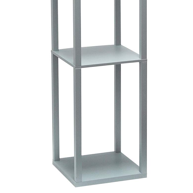 Image 3 Simple Designs Gray 3-Self Etagere Floor Lamp with USB Ports and Outlet more views