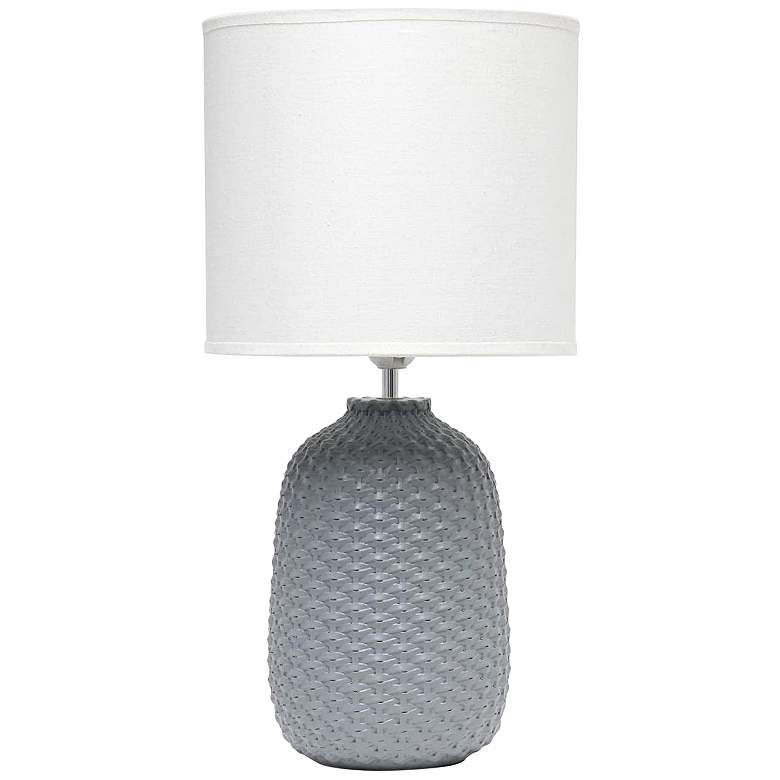 Image 2 Simple Designs Gray Ceramic Accent Table Desk Lamp