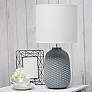 Simple Designs Gray Ceramic Accent Table Desk Lamp