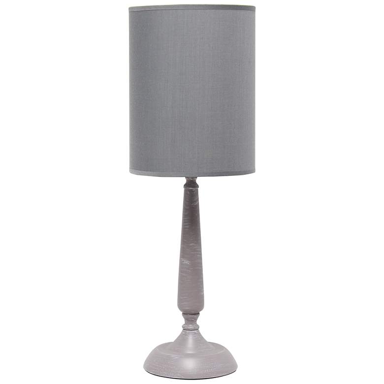 Image 2 Simple Designs Gray Wash Candlestick Accent Table Lamp