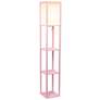 Simple Designs Light Pink 3-Shelf Etagere Floor Lamp