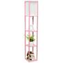 Simple Designs Light Pink 3-Shelf Etagere Floor Lamp