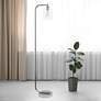 Simple Designs Modern Chrome Iron Floor Lamp