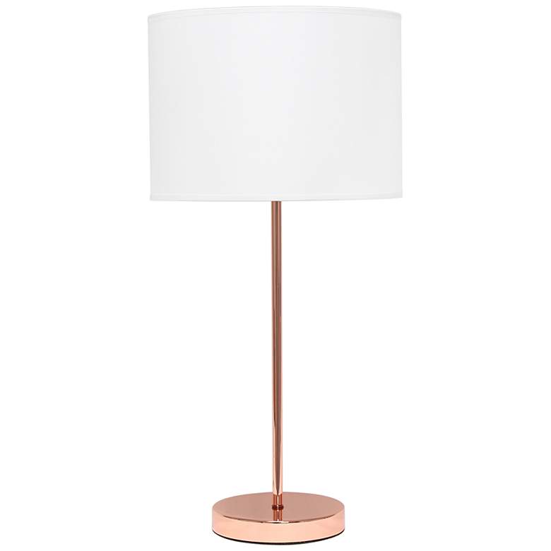 Image 2 Simple Designs Modern Rose Gold Stick Table Lamp