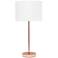 Simple Designs Modern Rose Gold Stick Table Lamp