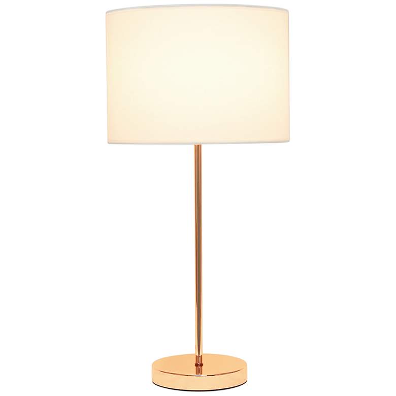 Image 7 Simple Designs Modern Rose Gold Stick Table Lamp more views