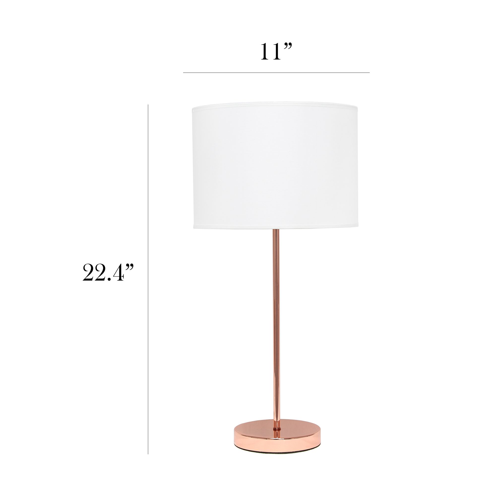 Simple Designs Modern Rose Gold Stick Table Lamp