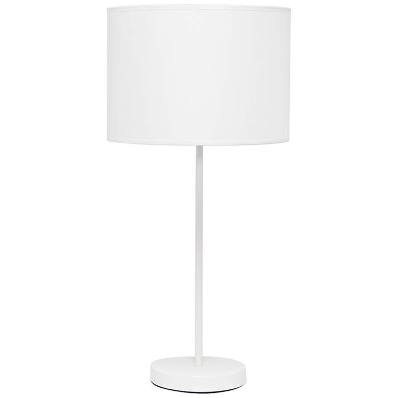 Image 2 Simple Designs Modern White Stick Table Lamp
