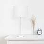 Simple Designs Modern White Stick Table Lamp