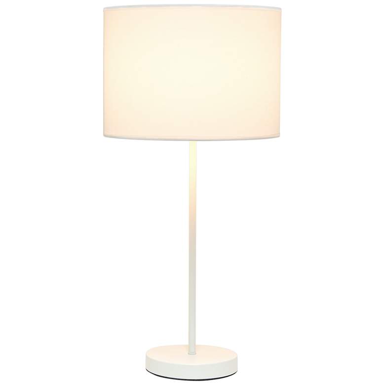 Image 7 Simple Designs Modern White Stick Table Lamp more views