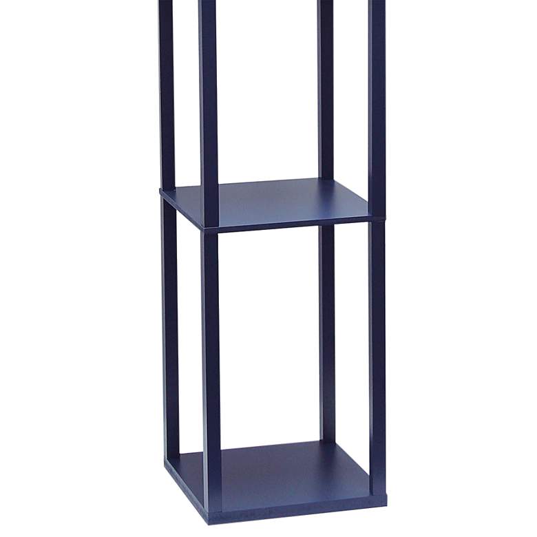 Image 4 Simple Designs Navy 3-Self Etagere Floor Lamp with USB Ports and Outlet more views